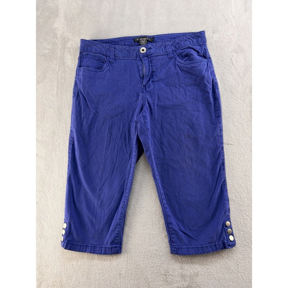Baccini Capris Womens 8 Purple Pockets Logo Stretchy